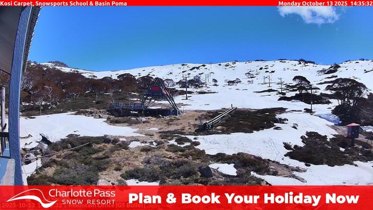 Webcam Charlotte Pass: Kosi carpet