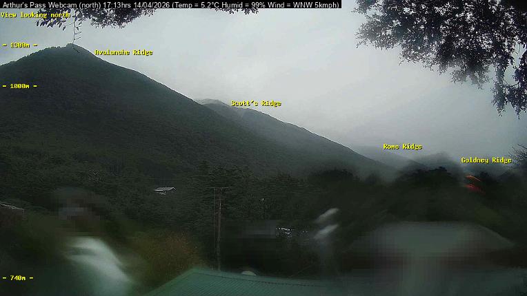 Webcam Temple Basin: Arthur Pass North